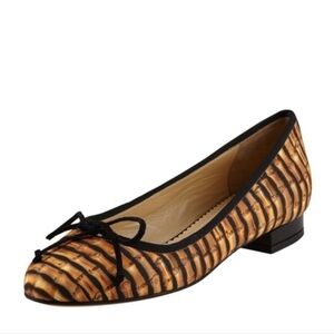CHARLOTTE Olympia Darcy Bamboo-Print Flat Size 7